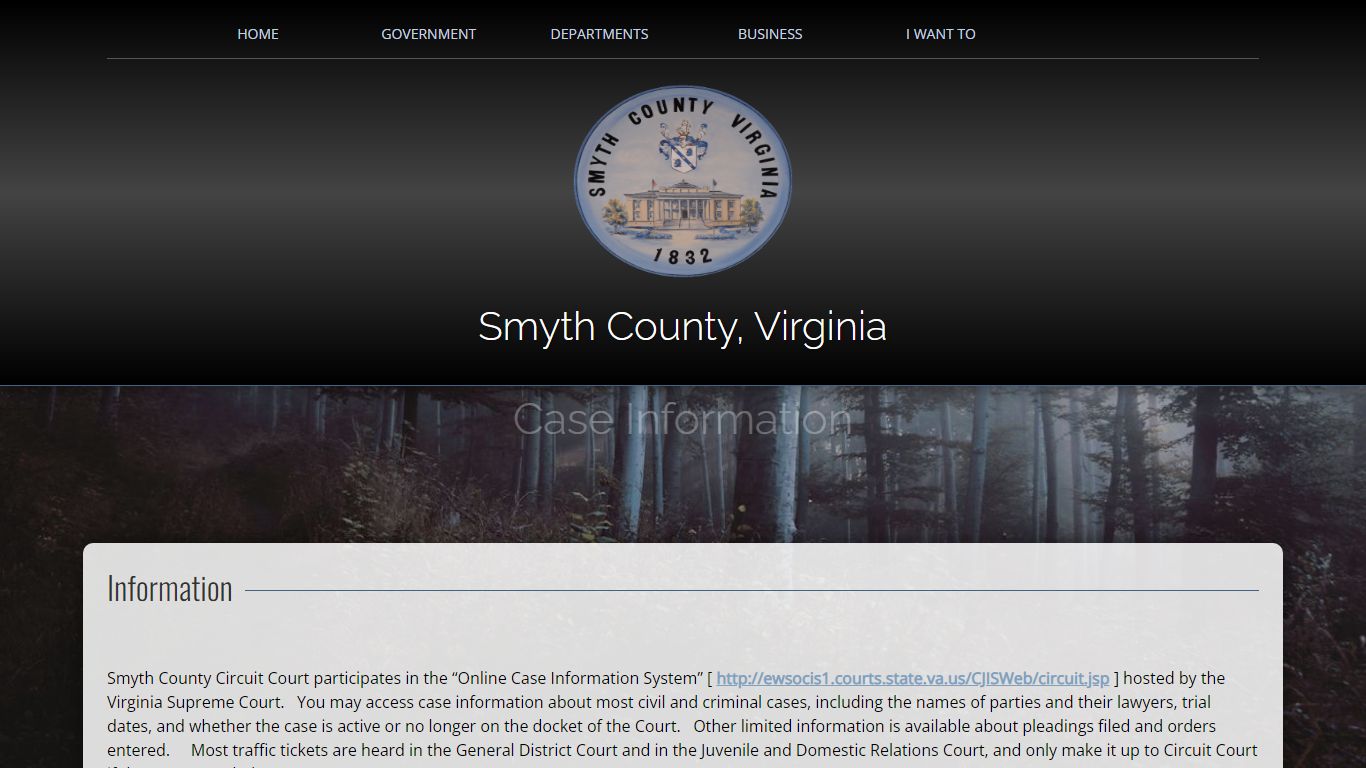 Smyth County Circuit Court Case Information